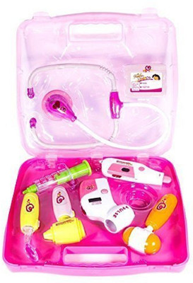 

kajal toys Doctor Set Pretend Play Toy with Light Sound Effects, Pink