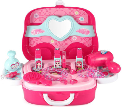 

Authfort Pretend Play Carry Along Beauty Make-Up Vanity Box Case (17 Pcs w/o Stickers)