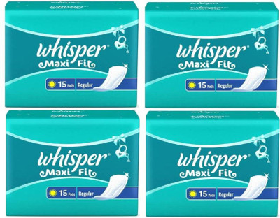 

Whisper Maxi fit 15 Sanitary Pad Sanitary Pad(Pack of 4)