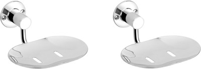 

Easyhome Furnish Set of 2 pieces Stainless steel heavy Soap Dish(Glossy Silver)