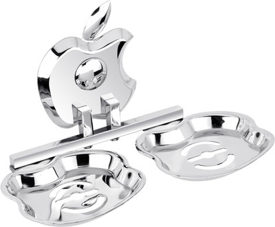 

Easyhome Furnish 304-Stainless Steel Double Soap Dish-Apple Series(Glossy Silver)
