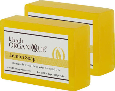 

Khadi ORGANIQUE HANDMADE LEMON SOAP WITH ESSENTIAL OIL (Pack of 2)(125 g, Pack of 2)