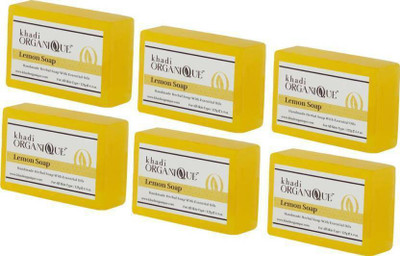 

Khadi ORGANIQUE HANDMADE LEMON SOAP WITH ESSENTIAL OIL(Pack of 6)(125 g, Pack of 6)