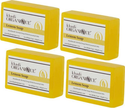 

Khadi ORGANIQUE HANDMADE LEMON SOAP WITH ESSENTIAL OIL (Pack of 4)(125 g, Pack of 4)