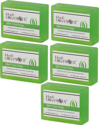khadi organique Aloevera soap (pack of 5)(625 g, Pack of 5)