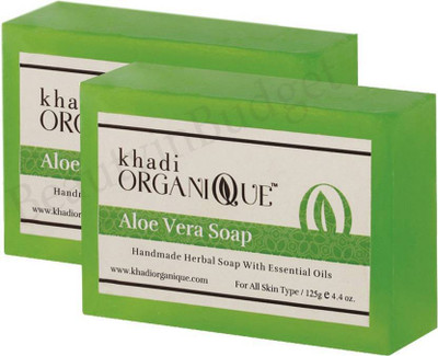 khadi organique Aloevera Soap (250 g, Pack of 2)(250 g, Pack of 2)