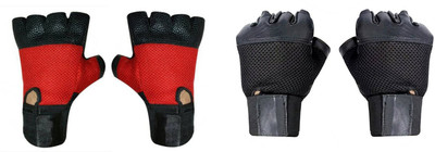 HMFURRYS FINEST Gym Gloves / Sports Gloves / Fitness Gloves/ Training Gloves/ Weight Lifting Gym & Fitness Gloves(Red, Black)