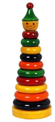 

Vibgyor Vibes 8 inches Hand Made Wooden Stacking Colour Rings with Joker Head(Multicolor)