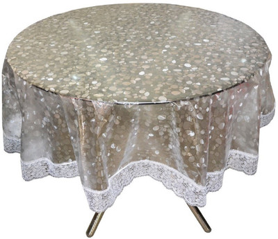 KUBER INDUSTRIES Self Design 6 Seater Table Cover(Silver, PVC (Polyvinyl Chloride))
