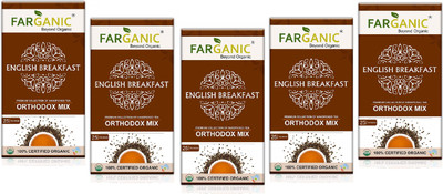 

FARGANIC BUY Pack of 100% Certified Organic Orthodox Mix English Breakfast Black Tea 125 Tea Bags Unflavoured Black Tea Bags(125 Bags, Box)