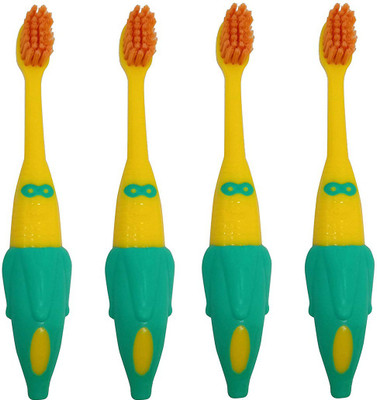 

Jigi Plastic Banana Shape Tootl Brush Set Of 4 (Yellow_Free Size) Soft Toothbrush(Pack of 4)