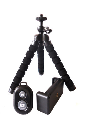 

THEFAIT Universal Mini Sponge Mobile Phone Camera Tripod for Outdoor Photo Selfie Tripod(Black, Supports Up to 500 g)