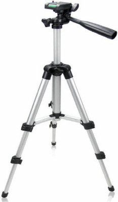 

Ketsaal Tripod-3110 Portable Adjustable Aluminum Lightweight Camera Stand With Three-Dimensional Head Tripod(Silver, Black, Supports Up to 3000 g)