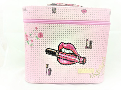 

shamax PRINTED 1 TRAY BIG MAKEUP COSMETIC BAG(PINK) COSMETIC BOX Vanity Box(Pink)