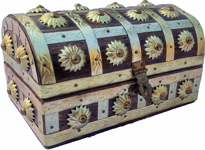 

Top Craft India Wooden Jewellery Box Vanity Box WJB-01 Jewellery, Makeup Vanity Box(Brown, Golden)