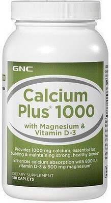 

GNC Calcium Plus 1000 with Magnesium and Vitamin D3 180 Caplets(180 No)