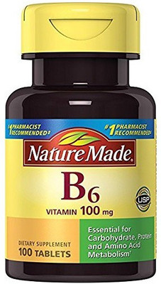 

Nature Made Vitamin B-6 ( Pyridoxine) 100 mg Tablets 100 Ct(100 No)