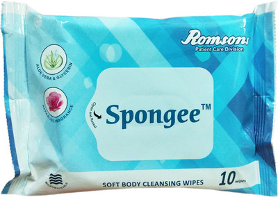 

Romsons SPONGEE SOFT BODY CLEANSING WIPES FOR ADULTS,10 PCS PACK