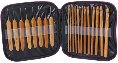 

Zahuu Bamboo Crochet Hooks Knitting Needles Set with Case