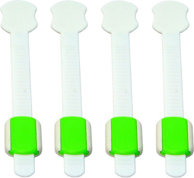 

BabySafeHouse Adjustable Safety Cabinet Lock (4 piece) for baby proofing drawers, toilet seat, refrigerator other appliances (Green Color) Safety Latch(Green)