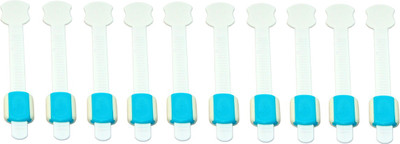 

BabySafeHouse Adjustable Safety Cabinet Lock (10 piece) for baby proofing drawers, toilet seat, refrigerator other appliances (Blue Color) Safety Latch(Blue)
