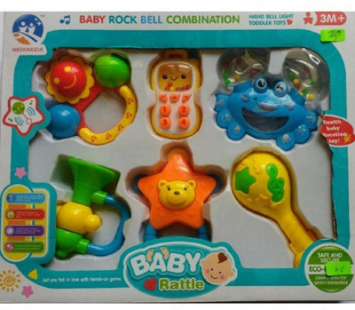 

Amazia Baby Rattle in 6 different shapes for kidz Rattle(Multicolor)