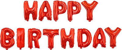 

Riit Solid Happy Birthday Foil Balloon for Birthday Decoration (Pack of 13 Letter, Red) Letter Balloon(Red, Pack of 13)