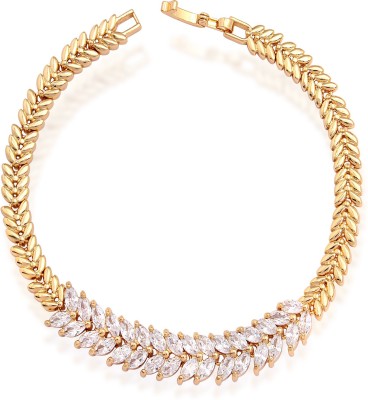 ZIVOM Brass Cubic Zirconia Gold-plated Bracelet