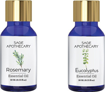 

Sage Apothecary Essential Oil Combo 2 in 1 pack (Rosemary & Eucalyptus)│100% pure(10 ml)