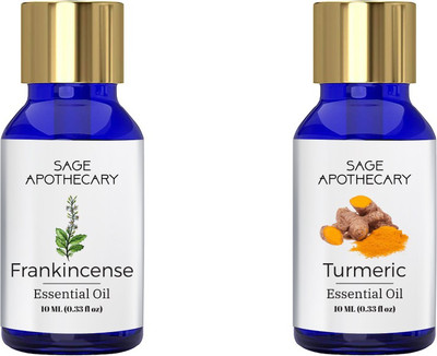 

Sage Apothecary Essential Oil Combo 2 in 1 pack (Frankincense & Turmeric)│100% pure(10 ml)