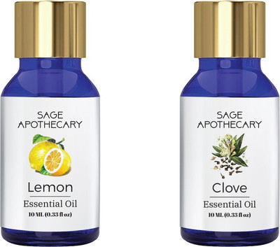 

Sage Apothecary Essential Oil Combo 2 in 1 pack (Lemon & Clove)│100% pure(10 ml)