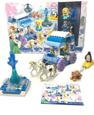 

Bestie Toys Snow Princess Building Block with Prince and Princess with Light & Music for girls (77pcs)(Multicolor)