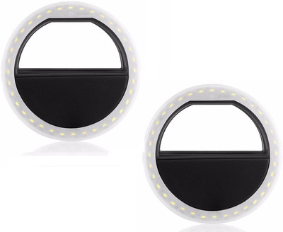 

FKU Set of 2 Selfie Ring Light, HuntGold New Battery Powered 3 level Brightness Adjustment Clips On Fill LED Circle Light for 1 lx Camera LED Light(Batteries Included)