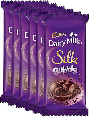 

Cadbury Dairy Milk Silk Bubbly Chocolate Bar, 50g – Pack of 6 Bars(Pack of 6, 300 g)