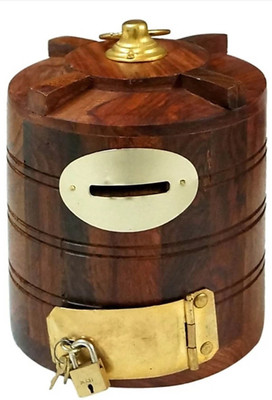

Sky Art Wooden Piggy Bank Coin Bank(Brown)