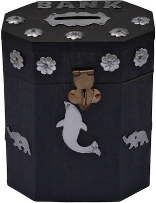 vilton Wooden Coin Bank(Black)