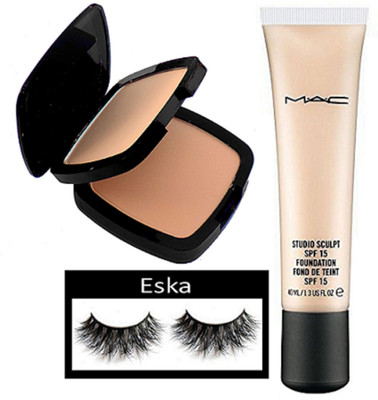 

eska Eyelashes,Mac Studio Sculpt Spf 15 Foundation Fond De Teint, Two Way Compact(Set of 3)