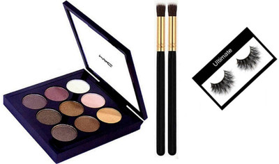 

Ultimate Eyelashes, Mac 9 Shade A48 Eye Shadow Palette,Eye Makeup Brush 2(Set of 4)