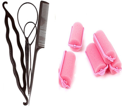 

S R Enterprises hair foam curly rooler and diy kit hair stylish(pack of 9pcs)(Set of 9)