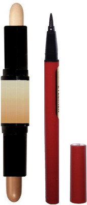 

tanvi27 PERFECT PROFESSIONAL FACE HIGHLIGHTER AND CONTOUR & JET BLACK LINER(Set of 2)