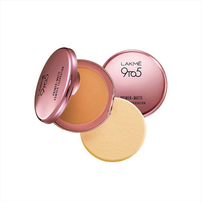 

Lakme 9 to 5 Primer Plus Matte Powder Foundation Compact(Honey Dew, 9 g)
