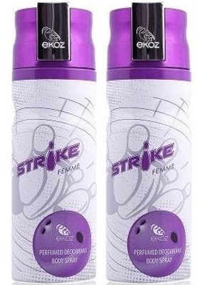 

Ekoz (Paris) Strike Femme Imported Deodorant for Women (Pack of 2, 200ml) Deodorant Spray - For Women(400 ml, Pack of 2)