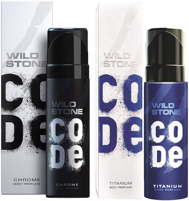Wild Stone Code Chrome & Titanium Body Mist - For Men(240 ml, Pack of 2)