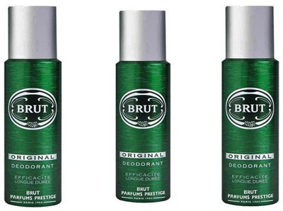 

Brut Deodorant Original 200 ml Each - Pack of 3 Deodorant Spray - For Men(600 ml, Pack of 3)