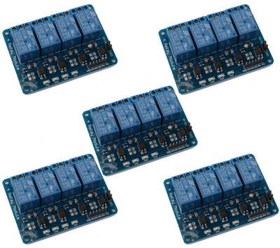 

REES52 5PCS 4-Channel DC 5V Safety Relay Shield Module Board with Optocoupler for Arduino DSP AVR PIC ARM TTL Logic Educational Electronic Hobby Kit