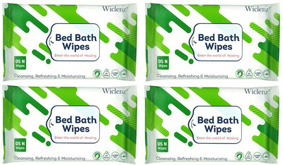

wiclenz Bed Bath Wipes XL - Pack of 5 Wipes - Pack of 4(Pack of 5)