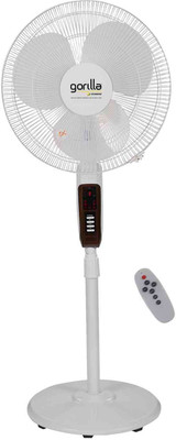

Gorilla 400MM 3 Blade Energy Efficient Pedestal Fan with LED & Remote 3 Blade Pedestal Fan(White, Pack of 1)