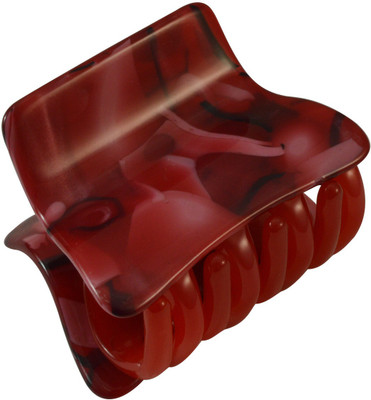 

Sarah Small Size Rectangle Shape Red Shade Printed Daily Use Clutch Claw for Girls and Women Hair Clip(Red)