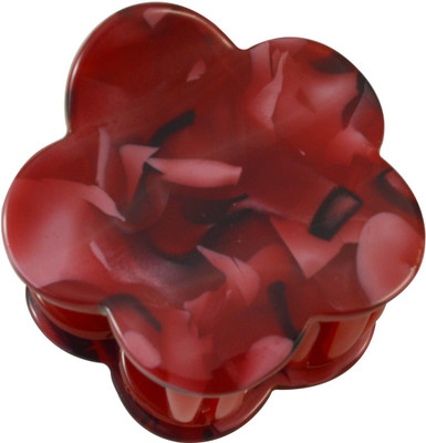 

Sarah Medium Size Flower Shape Red Shade Printed Daily Use Clutch Claw for Girls and Women Hair Clip(Red)
