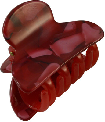 

Sarah Small Size Red Shade Printed Daily Use Clutch Claw for Girls and Women Hair Clip(Red)